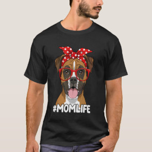 Camiseta Bóxer Adorable con Bandana de Lunares Rojos