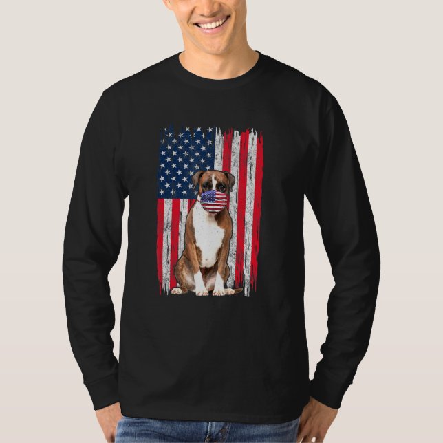 Camiseta Boxer Bandera Americana El Perro Usa La Máscara 4  (Anverso)
