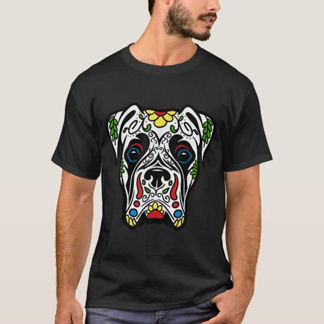 Camiseta Boxer Con Regalo De Perro De Azúcar Blanco Muerto (Anverso)