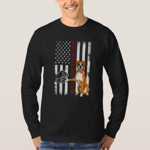 Camiseta Boxer Dad Dog Boxer Dog Apparet Bandera Americana