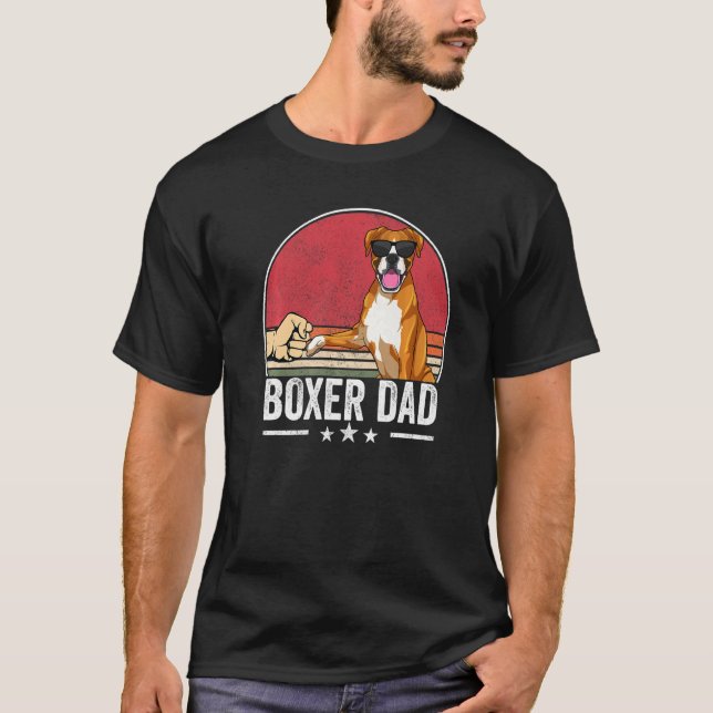 Camiseta Boxer Dad Dog Boxer Dog Apparet Retro Sunset Para  (Anverso)