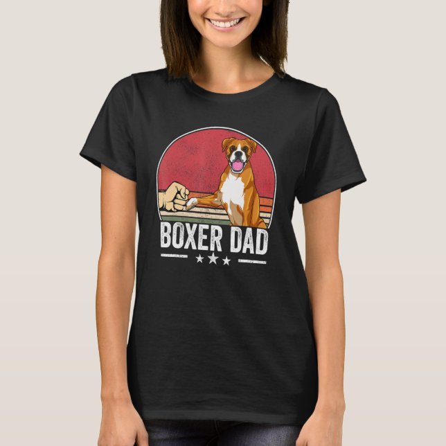 Camiseta Boxer Dad Dog Boxer Dog Apparet Retro Sunset Para  (Anverso)