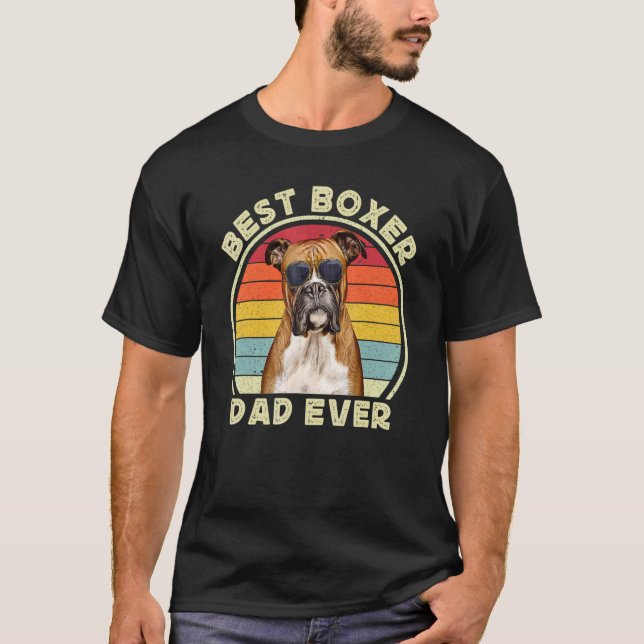 Camiseta Boxer Dad For Men Retro Boxer Dog   Owner Daddy   (Anverso)