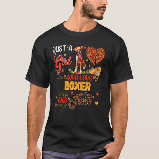 Camiseta Boxer de árbol de otoño (Thankding Pumpkin Dog Fal