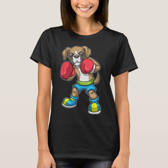 Camiseta Boxer De Boxer De Perro Boxeo De Guantes De Boxeo  (Anverso)