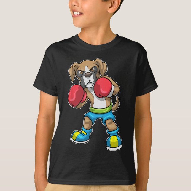 Camiseta Boxer De Boxer De Perro Boxeo De Guantes De Boxeo  (Anverso)