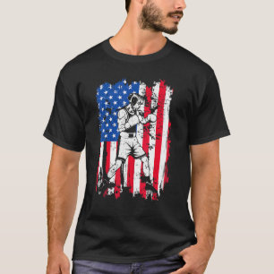 Camiseta Boxer de época Bandera estadounidense boxeador box
