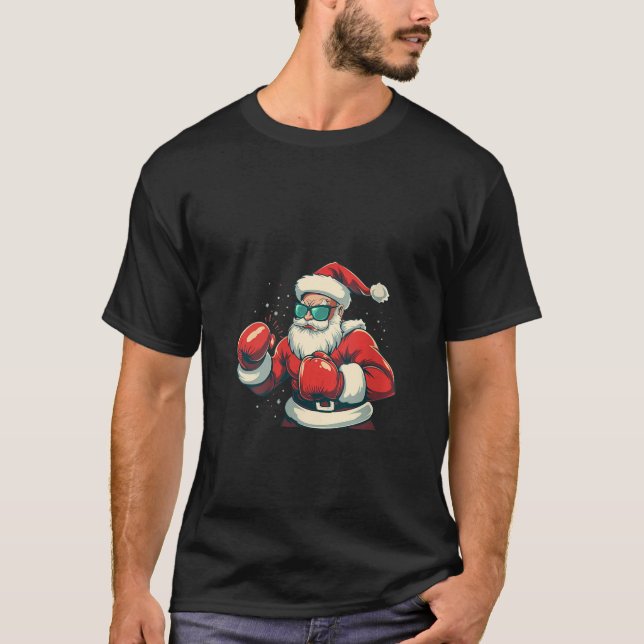 Camiseta Boxer de gafas de sol de mujeres Santa Claus disst (Anverso)