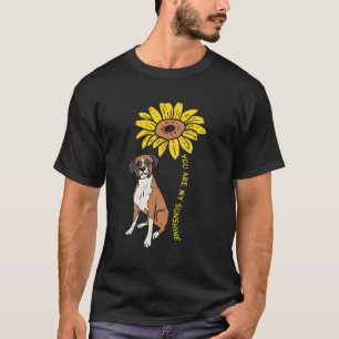 Camiseta Boxer de mujer con diseño de girasol para perro ma
