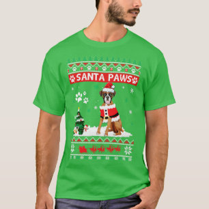Camiseta Boxer de Santa Paws Merry Christmas Dog Divertidas
