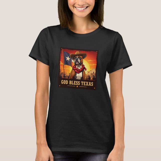Camiseta Boxer Dios Bendiga Texas (Anverso)