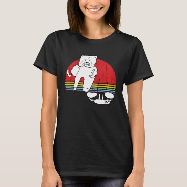 Camiseta Boxer Dog and Cat Working Out Lifting Weights (Anverso)