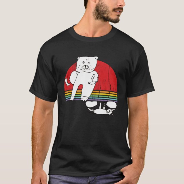 Camiseta Boxer Dog and Cat Working Out Lifting Weights (Anverso)