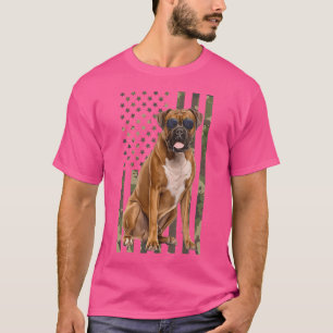 Camiseta Boxer Dog Boxer Dad Mom Camo Usa Flag Boxer Amante