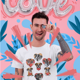 Camiseta Boxer Dog con corazón - Día de San Valentín