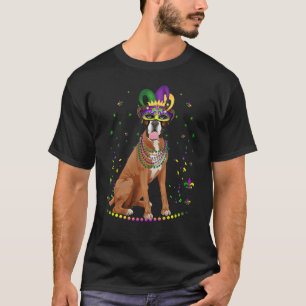 Camiseta Boxer Dog Cute Mardi Gras Carnival Jester