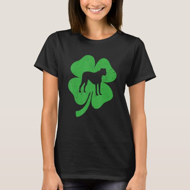 Camiseta Boxer Dog Green Shamrock C St Patricks Day (Anverso)