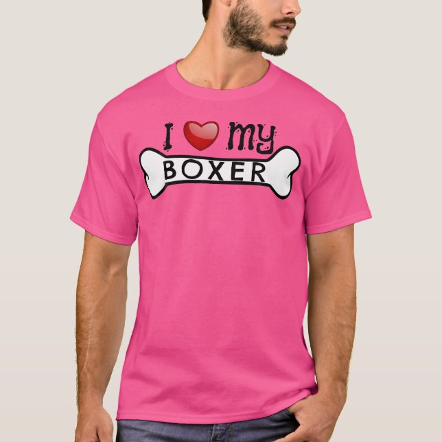 Camiseta Boxer Dog I Love My Boxer Dog Bone Tee (Anverso)