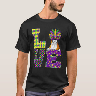 Camiseta Boxer Dog Lover I Love Mardi Gras Costume Mask
