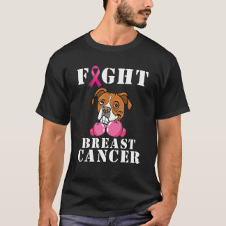 Camiseta Boxer Dog Lucha Contra El Cáncer De Mama Apoyo A L