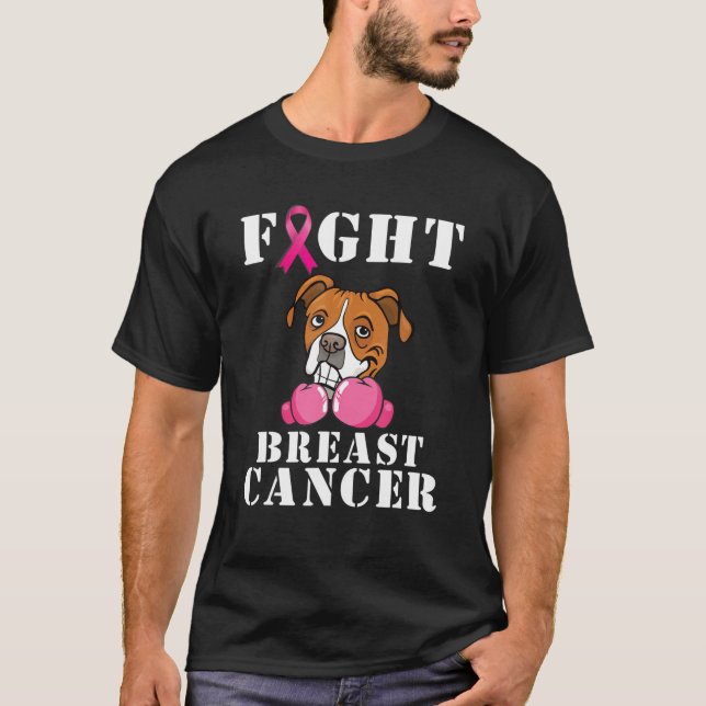 Camiseta Boxer Dog Lucha Contra El Cáncer De Mama Apoyo A L (Anverso)