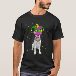 Camiseta Boxer Dog Mardi Gras Costume Hombres Mujeres Niños