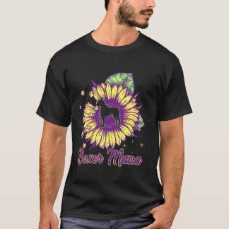Camiseta Boxer Dog Mom Tee Boxer Mama Sunflower
