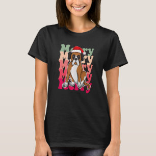 Camiseta Boxer Dog Navidades Santa hat Familia