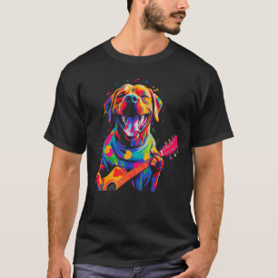 Camiseta Boxer Dog Pop Guitar