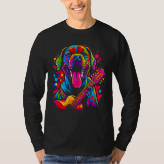 Camiseta Boxer Dog Pop Guitarist