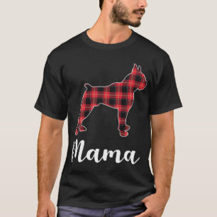Camiseta Boxer Dog Puppy Red plaid Navidades graciosos