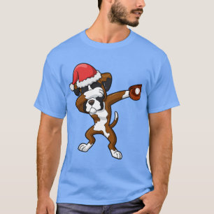 Camiseta Boxer Dog Santa Claus Baseball