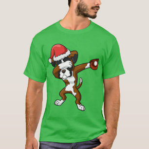 Camiseta Boxer Dog Santa Claus Baseball