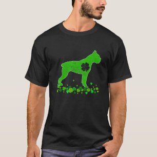 Camiseta Boxer Dog St. Patrick's Day Cute Shamrock Puppy