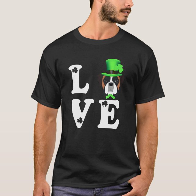 Camiseta Boxer Dog St Patricks Day Irlandés (Anverso)