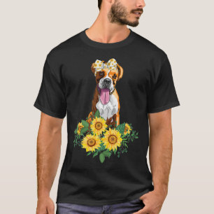 Camiseta Boxer Dog Sunflower Funny Boxer Lover Gifts Dog