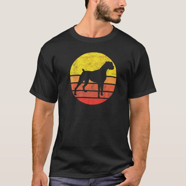 Camiseta Boxer Dog Sunset Trendy Animal Silhouette (Anverso)