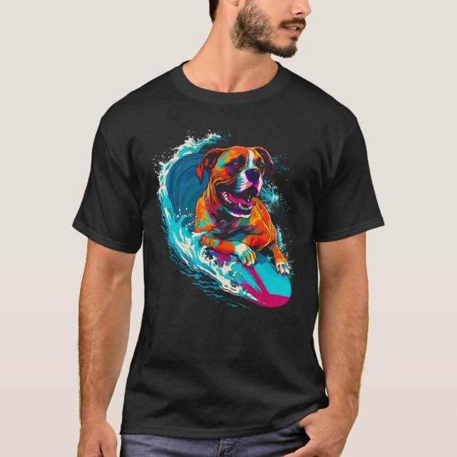 Camiseta Boxer Dog Surfing (Anverso)