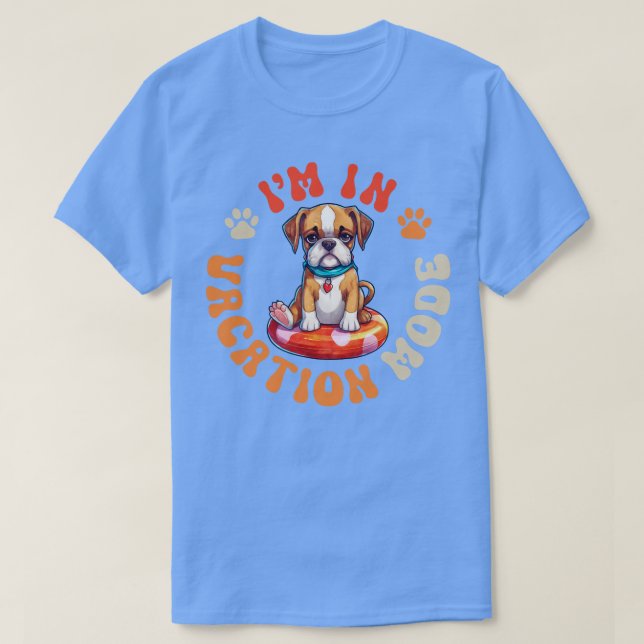 Camiseta Boxer Dog Vacation Mode 1 (Diseño del anverso)