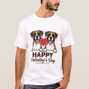 Camiseta Boxer Dogs Feliz Día de San Valentín Vintage