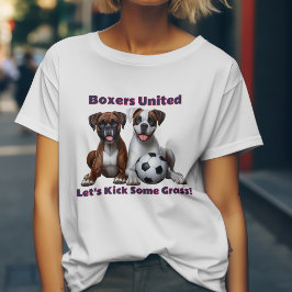 Camiseta Boxer Dogs Unidos Vamos a Patear Algo de Césped 