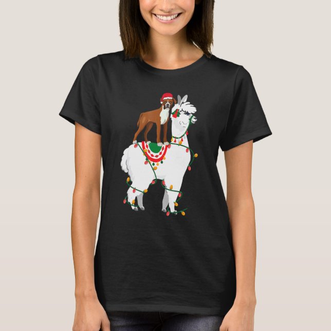 Camiseta Boxer en Llama enciende a Santa Navidades Pajama (Anverso)
