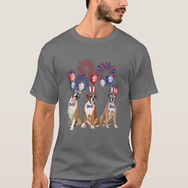 Camiseta Boxer Firework Gafas De Sol Perro Norteamericano 4 (Anverso)
