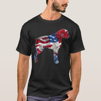 Camiseta Boxer Flor Roja Blanca Azul Bandera De Usa 4To De
