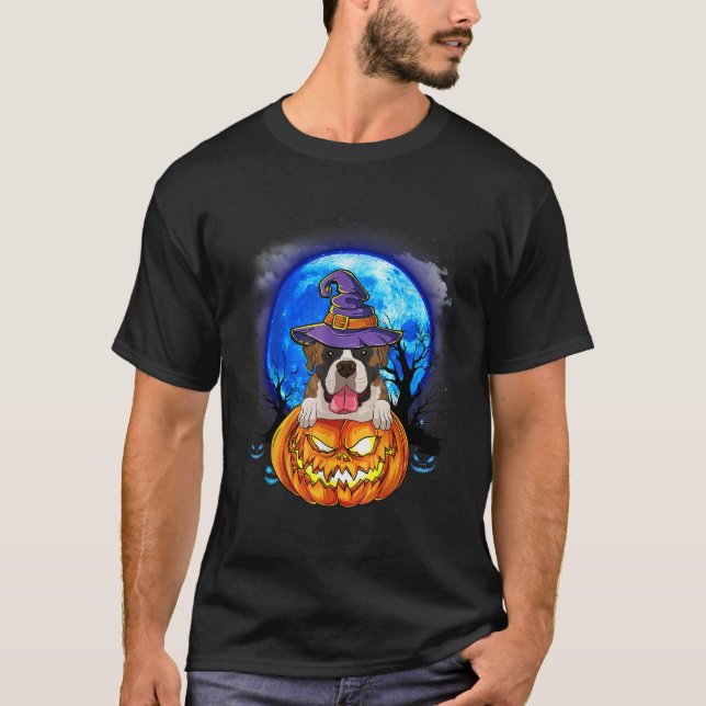 Camiseta Boxer Gorra de brujas Calabaza miedo Halloween Per (Anverso)