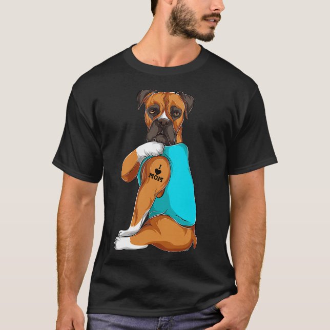 Camiseta Boxer I Love Mom Tattoo Apparte, Perro Mom Gifts W (Anverso)