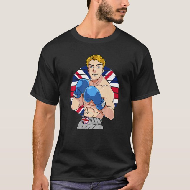 Camiseta Boxer inglés Bandera del Reino Unido Gran Bretaña  (Anverso)