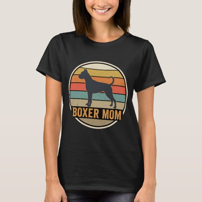 Camiseta Boxer Mamá Retro Atardecer Perro (Anverso)