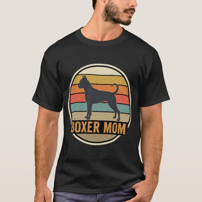 Camiseta Boxer Mamá Retro Atardecer Perro (Anverso)