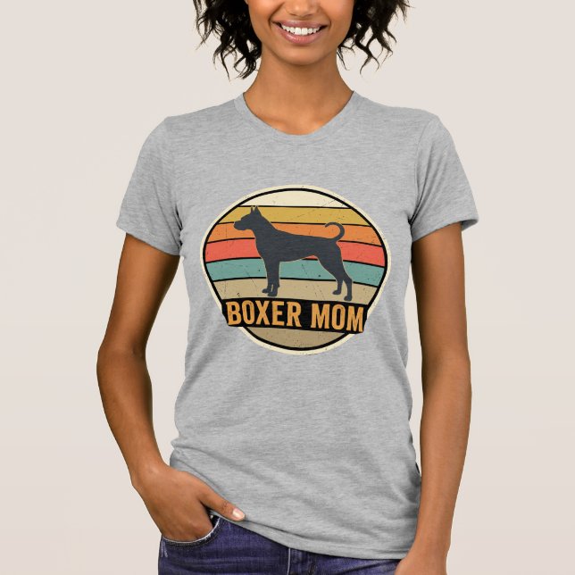 Camiseta Boxer Mamá Retro Atardecer Perro (Anverso)